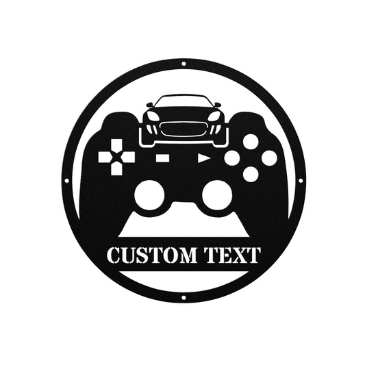 Personalized dye-cut metal sign controller driving games, car, Man Cave, Game Wall Decor, Postal Adress Outdoor Wall