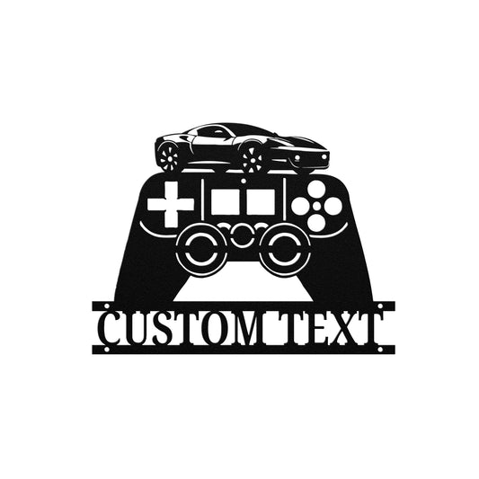 Personalized dye-cut metal sign controller driving games, car, Man Cave, Game Wall Decor, Postal Adress Outdoor Wall